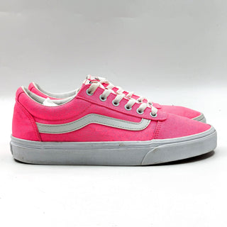 Vans Women Neon Pink Old Skool Canvas Lace-up sneakers size 9.5