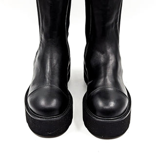 Stuart Weitzman Wmn Presley Ultralift Platform Black Leather Chelsea Boots 8.5