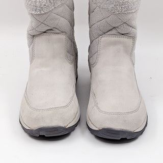 LLBean Women Primaloft Waterproof Suede Quilted Grey Ice Winter Boots size 11