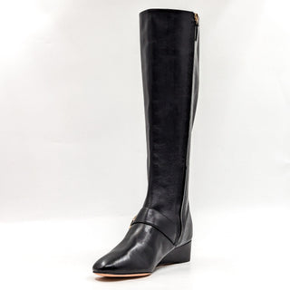 Tory Burch Sophia Black Leather Riding Boots – New with T Logo Detail size 7