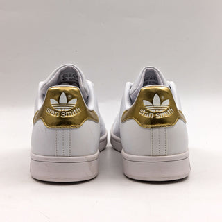 Adidas Men Gold Metallic White Stan Smith lace up Casual Sneakers size 11