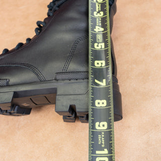 Steve Madden Women Jasi Black Leather Festival party Combat Boots sz 7.5