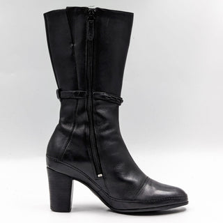Clarks Artisan Women Black Leather Dressy Office Heel Ankle Boots size 6