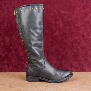 Mooia Women Black Leather Classic Riding Vintage Y2K Knee Boots 6.5US EUR37
