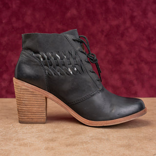 Modern Vintage Women Vintage Retro 90s Lace Black Leather Boots sz 10US EUR 40