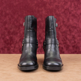 DKNY Women Nolan Vegan Leather Harness Moto Biker Ankle Boots sz 7