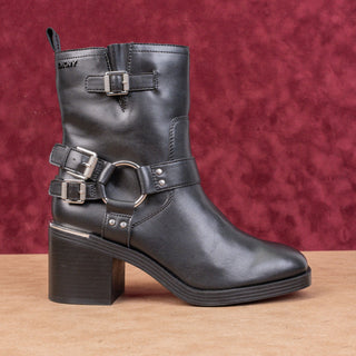 DKNY Women Nolan Vegan Leather Harness Moto Biker Ankle Boots sz 7