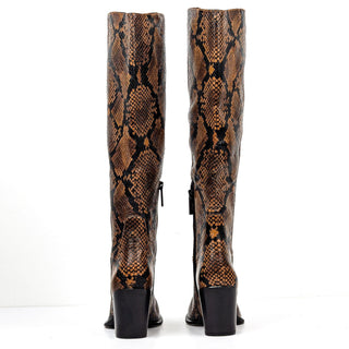 Calvin Klein Women Massie Snake Print Vegan Leather Fashion Knee Boots sz 8