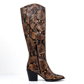 Calvin Klein Women Massie Snake Print Vegan Leather Fashion Knee Boots sz 8