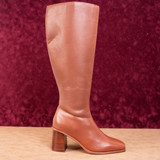 Seychelles Women Vara Brown Leather Riding Square Toe Fashion Tall Boots sz 8