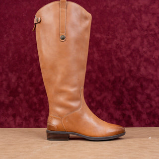 Sam Edelman Women Penny Wide Calf Equestrian Brown Leather Knee Boots sz 9
