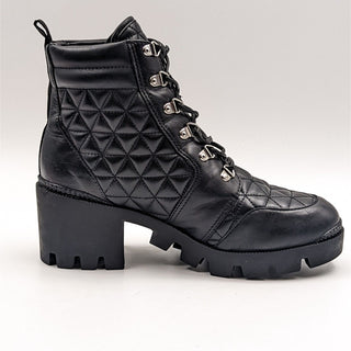 Schutz Cory Quilted Women Platform Lug Sole Lace-up Boots size 8B