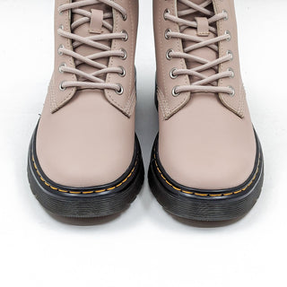 Dr Martens Unisex Zavala Taupe Leather Flat Combat boots M6 W7