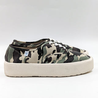 Cool Planet by Steve Madden Stream Green Camo Platform Lace-up Sneakers Size 10