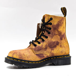 Dr Martens Women 27962 Burnt Yellow Leather Combat Lace Up Boots size 6