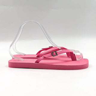 Stuart Weitzman Women Crystal Thong Pink EVA Slide Sandals size 7US EUR 37.5