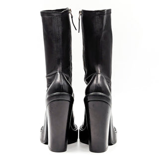 Givenchy Paris Women Platform Black Leather Zip Ankle Boots sz 5.5-6US EUR 36