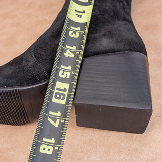 Blondo Women Tess Black Suede Waterproof Block Heel Knee Zip Boots sz 7