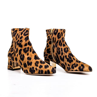 Marion Parke Women Tasha Leopard Suede Leather ankle Boots Size 6.5US EUR 37