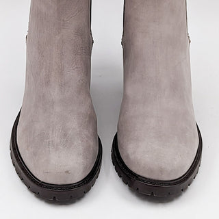 Ross&Snow Women Susana Grey Nubuck Leather Chelsea Lug Boots sz 9US