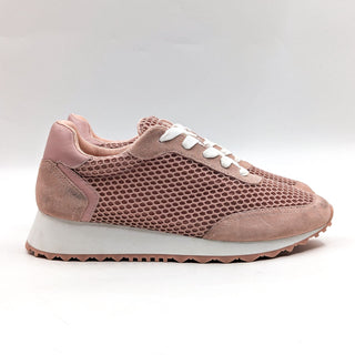 Steve Madden Women Genesis Salmon Pink Fabric Casual Lace Sneakers size 9