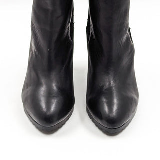 Ralph Lauren Women Tiara Black Leather Dressy Office Heel Ankle Boots size 8