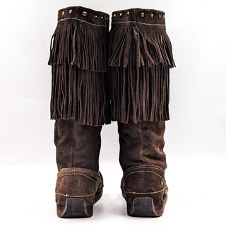 Roper Women Brown Suede Fringe Comfortable Cushion Festival Boots size 9