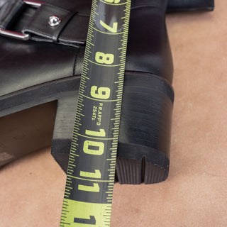 Stuart Weitzman Women Boulevard Black Leather Moto Buckle Mid Calf Boots sz 9