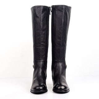 Cole Haan Women Isabel Black Leather Strap Riding Equestrian Tall Boots sz 6