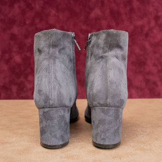 Via Roma 15 Women Vintage Y2K Grey Italian Suede Zip Party Boots sz 8US EUR38