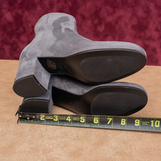 Via Roma 15 Women Vintage Y2K Grey Italian Suede Zip Party Boots sz 8US EUR38