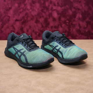 Asics Women Fuze X Rush Black Pink Lace-up Comfort Sneakers sz 8