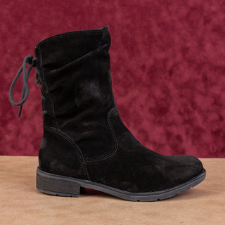 Sofft Women Sharnell Low Black Suede Waterproof Back Lace-up fashion Boots 6.5