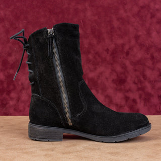 Sofft Women Sharnell Low Black Suede Waterproof Back Lace-up fashion Boots 6.5