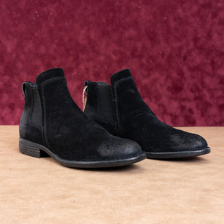 Born Women Laney Black Distress Suede Slip-on Ankle Boots sz 6.5