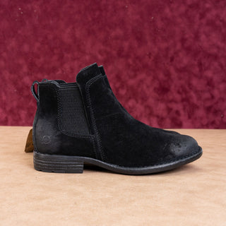 Born Women Laney Black Distress Suede Slip-on Ankle Boots sz 6.5