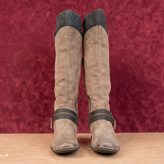 Born Women Nena Brown Leather Steampunk Zip Knee Boots sz 10