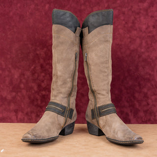 Born Women Nena Brown Leather Steampunk Zip Knee Boots sz 10