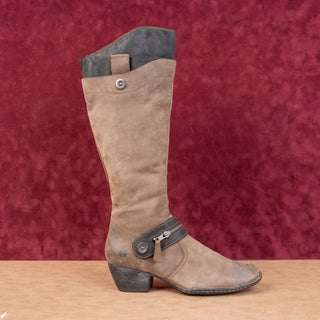 Born Women Nena Brown Leather Steampunk Zip Knee Boots sz 10