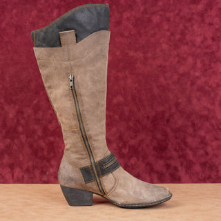 Born Women Nena Brown Leather Steampunk Zip Knee Boots sz 10