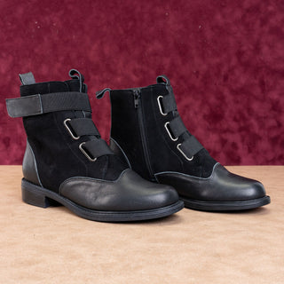 Dave Tate Women Clovis Luxe Black Leather Zip Ankle Zip Fashion Boots sz 7