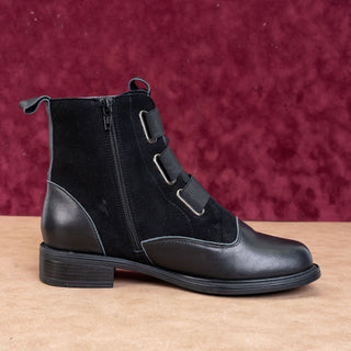 Dave Tate Women Clovis Luxe Black Leather Zip Ankle Zip Fashion Boots sz 7