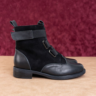 Dave Tate Women Clovis Luxe Black Leather Zip Ankle Zip Fashion Boots sz 7