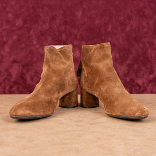 AGL Women Veta Brown Suede Dress Office Back Zip Ankle Boots 7US EUR 37.5