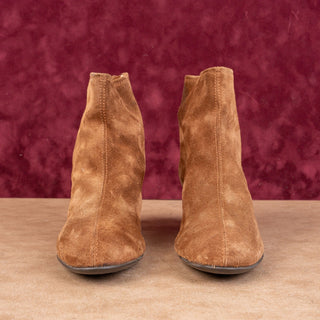 AGL Women Veta Brown Suede Dress Office Back Zip Ankle Boots 7US EUR 37.5