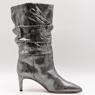Paris Texas Slouchy Metallic Python Pointy Toe Boots 60mm sz 6.5US 37EUR
