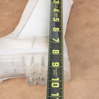 Ara Women Dover White Cream Leather Zip Lug Ankle Chelsea Boots sz 9US UK7