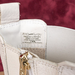 Ara Women Dover White Cream Leather Zip Lug Ankle Chelsea Boots sz 9US UK7