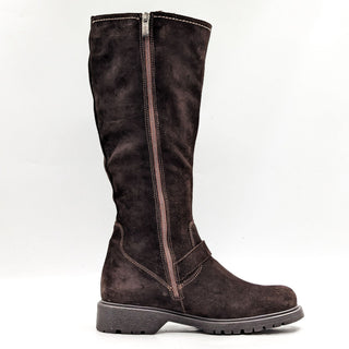 La Canadienne Stevie Dark Brown Suede Waterproof Buckle Knee Boots size 6.5