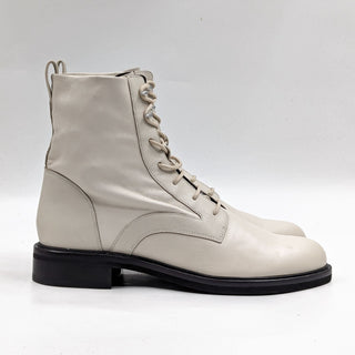 Rag&Bone Women Slayton White Leather Lace-up Combat Boots Size 10.5US EUR 41